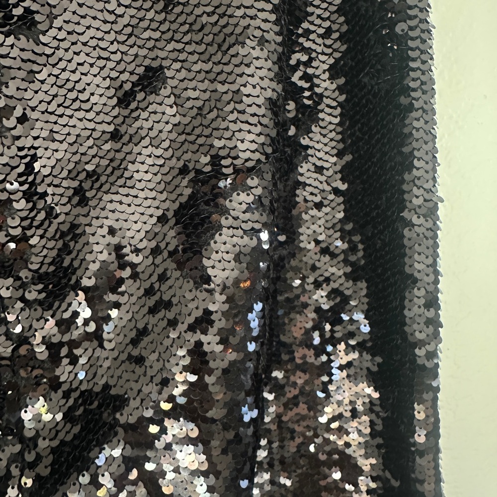 Joan Vass Black Sequin Women's Tapered Ankle Pants - Picture 6 of 7